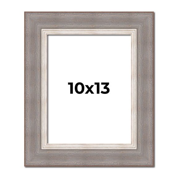 10x13 Frame Grey Real Wood Picture Frame Width 2.75 Inches | Interior Frame Depth 0.5 Inches |