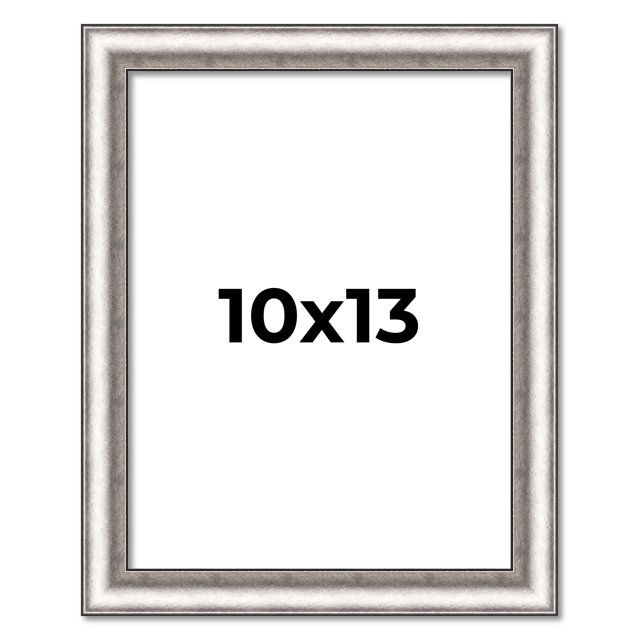 10x13 Frame Silver Real Wood Picture Frame Width 1.25 Inches | Interior Frame Depth 0.5 Inches |