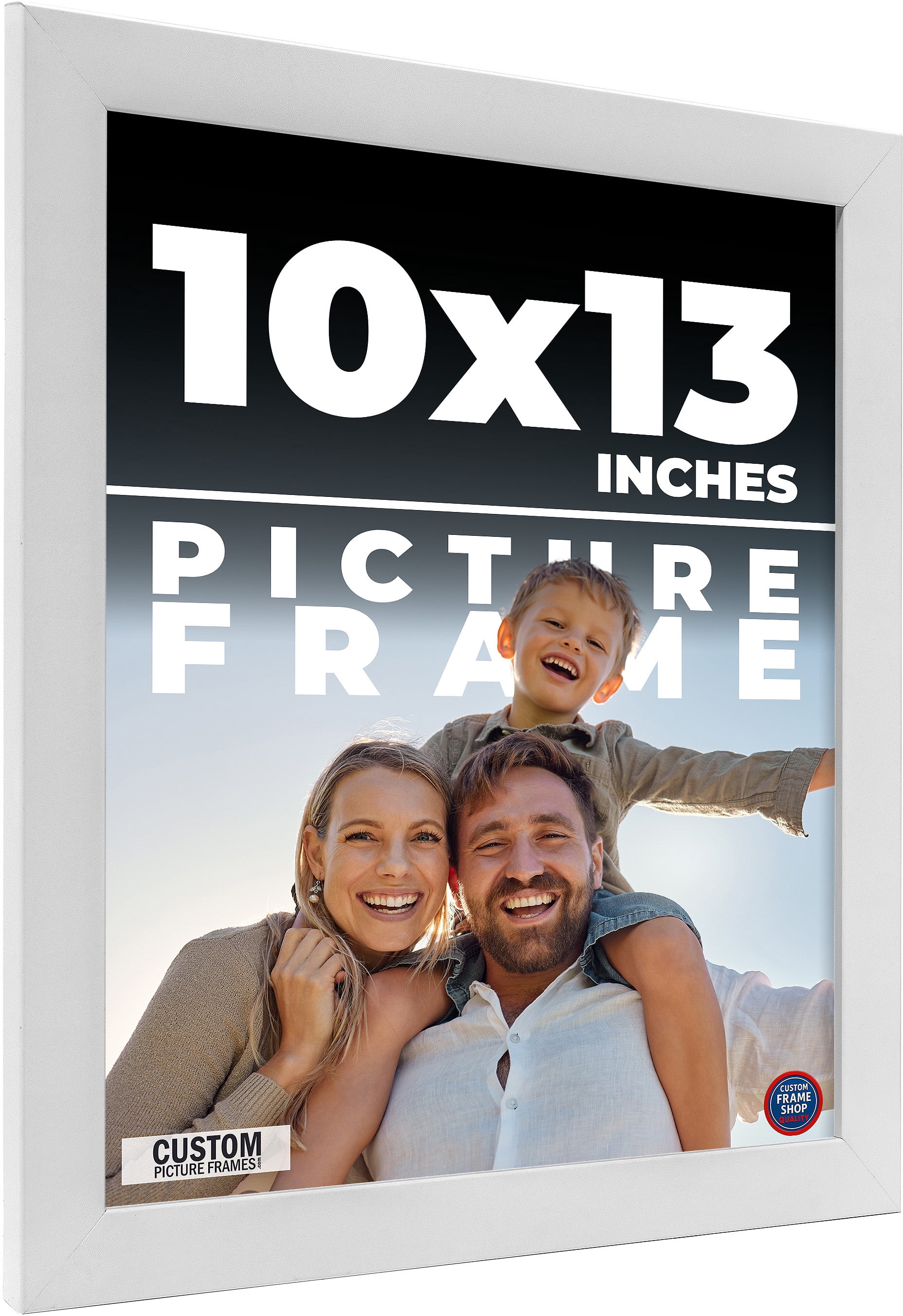 14x13 Frame 10x13 White Wood Picture Frame - UV Acrylic, Foam Board Backing ...