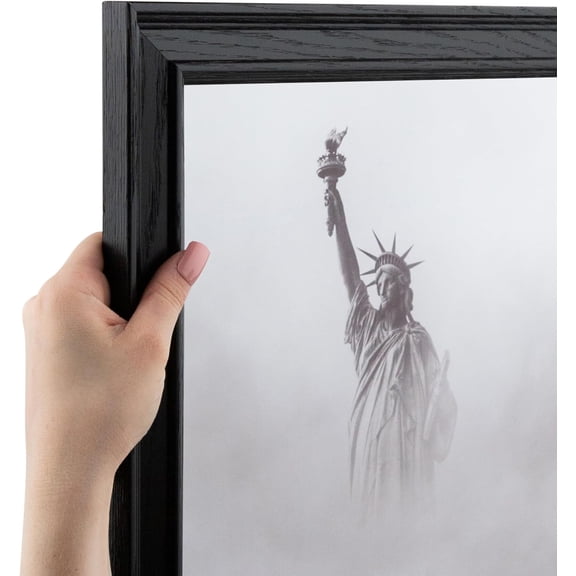 10x13 Inch Black Picture Frame, This 1.50 Inch Custom Poster Frame is Colonial Onyx - Comes with Regular Glass and Corrugated Backing