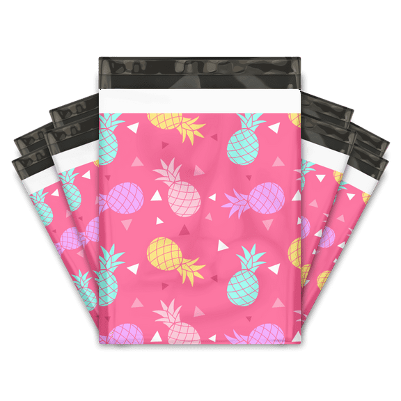 10x13 Pink Pineapple Designer Poly Mailers Shipping Envelopes Premium Printed Bags