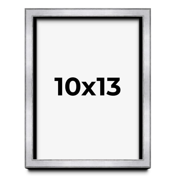 10x13 Shadow Box Frame Silver | 1.375 Inches Deep Real Wood Contemporary Shadowbox Display Frame |