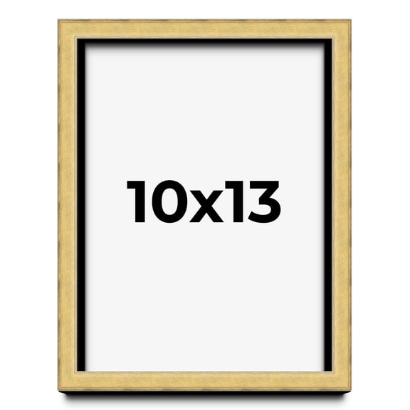10x13 Shadow Box Gold Santa Fe | 1.375 Inches Deep Real Wood Contemporary Shadowbox Display Frame |