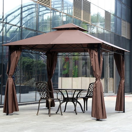 10x13 Square Gazebo Canopy Tent with Frame and Fabric, Heavy Duty Patio Outdoor Canopy Tent,Waterproof Outdoor Tents for Backyard Double Roof Vented Gazebo Canopy Tent For BBQ,Family Activity, Party