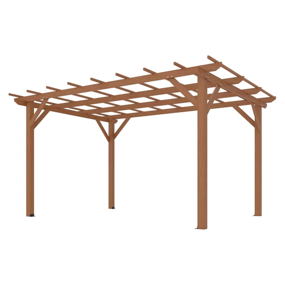 10x13 Wood Pergola, Outdoor Gazebo Grape Trellis, Fir Wood Patio Structure