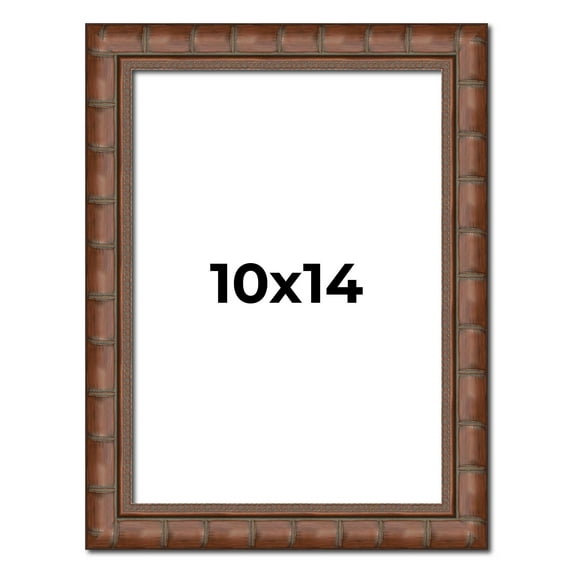 10x14 Dark Brown Bamboo Real Wood Picture Frame Width 1.5 inches | Interior Frame Depth 0.5 inches