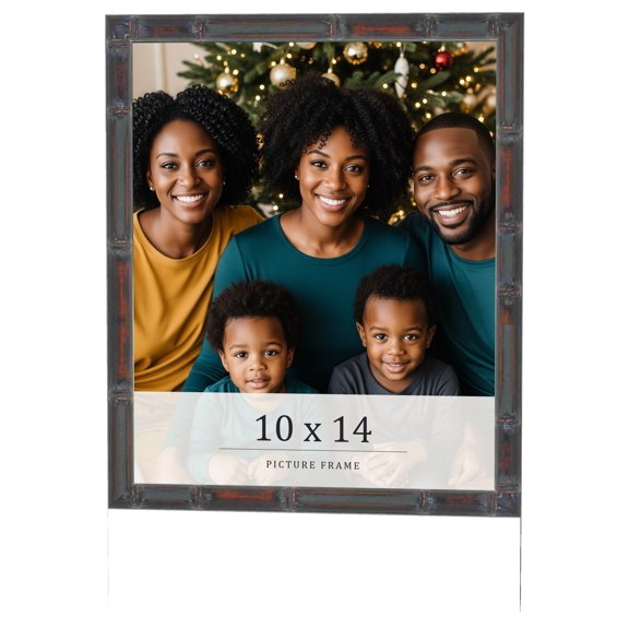 10x14 Frame Brown Bamboo with Dark Coffee/Walnut Finish | Solid Wood Picture Frame Width 0.75