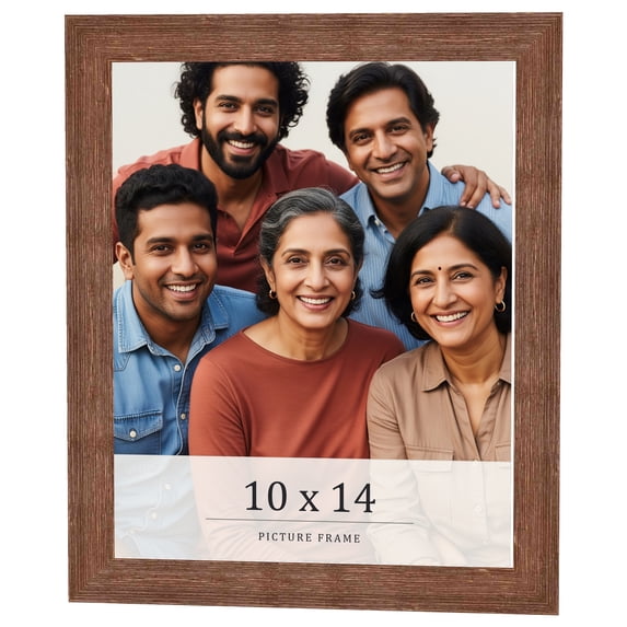 10x14 Frame Brown Farmhouse Solid Wood Picture Frame Width 1.5 Inches | Interior Frame Depth 0.5