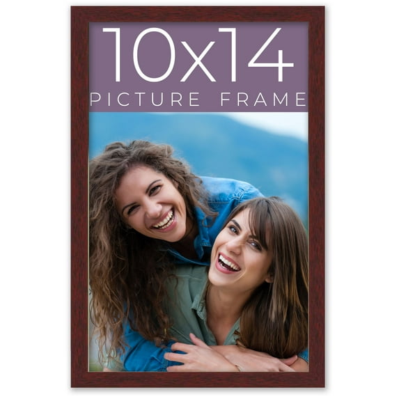 10x14 Frame Brown Solid Wood Picture Frame Width 0.75 Inches | Interior Frame Depth 0.5 Inches |
