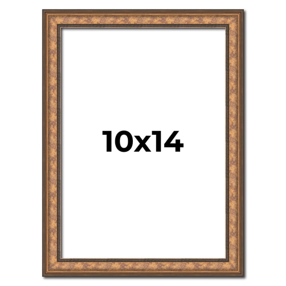 10x14 Frame Gold Real Wood Picture Frame Width 1.25 inches | Interior Frame Depth 0.5 inches |