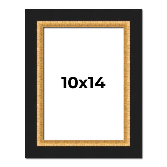 10x14 Frame Gold Real Wood Picture Frame Width 2.25 Inches | Interior Frame Depth 0.5 Inches |
