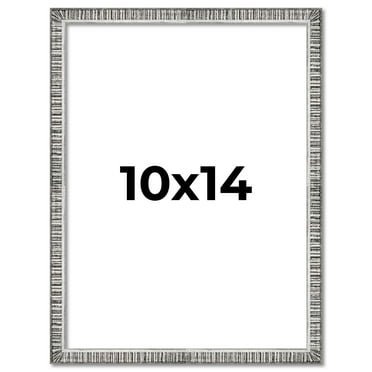 10x14 Frame Silver Grey Distressed Solid Wood Picture Frame | 0.75 Inch Moulding Width | Interior