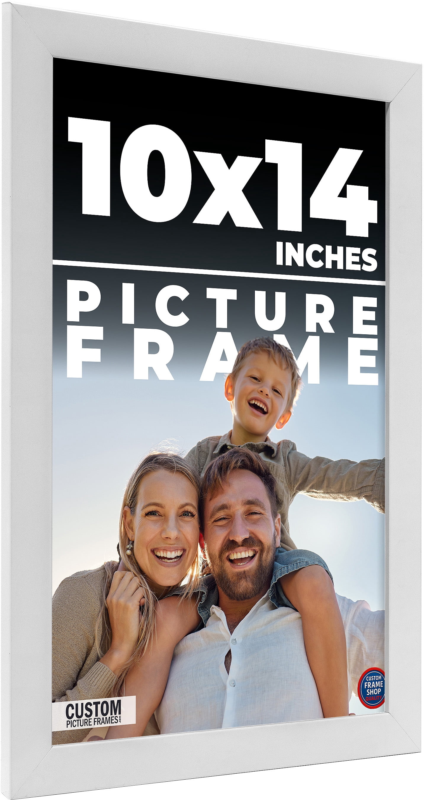 10x14 Frame White Solid Wood Picture Frame Includes UV Acrylic Shatter ...