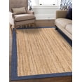 thumbnail image 1 of 10x14 Ft Navy Blue & Natural Jute Area Rug, Hand-Woven, Reversible, Farmhouse Boho Style, Durable & Pet-Friendly Rug for Living Room, Dining Room, and Bedroom, 1 of 5