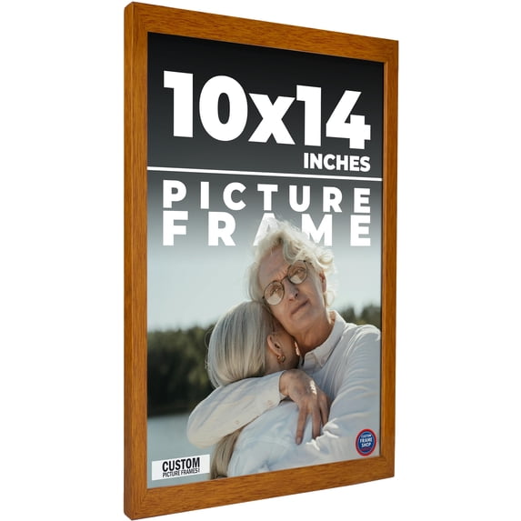 10x14 Honey Brown Real Wood Picture Frame Width 0.75 inches | Interior Frame Depth 0.5 inches |
