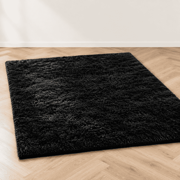 Check Rug Big 10x14 Large Shag Area Rugs For Living Room Bedroom Big Soft Black Frug ...