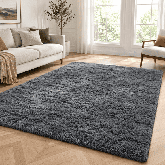 10x14 Large Shag Area Rugs For Living Room Bedroom Big Soft Purple Frug ...
