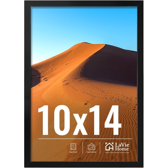 10x14 Picture Frame for Wall Display, 10x14 Black Picture Frame with HD Plexiglas, 10 x 14 Frame 1 Pack, Display Frame for Vertical or Horizontal, Classic Collection