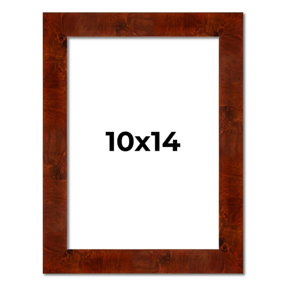 10x14 Walnut Brown Veneer Real Wood Picture Frame Width 1.75 inches | Interior Frame Depth 0.5