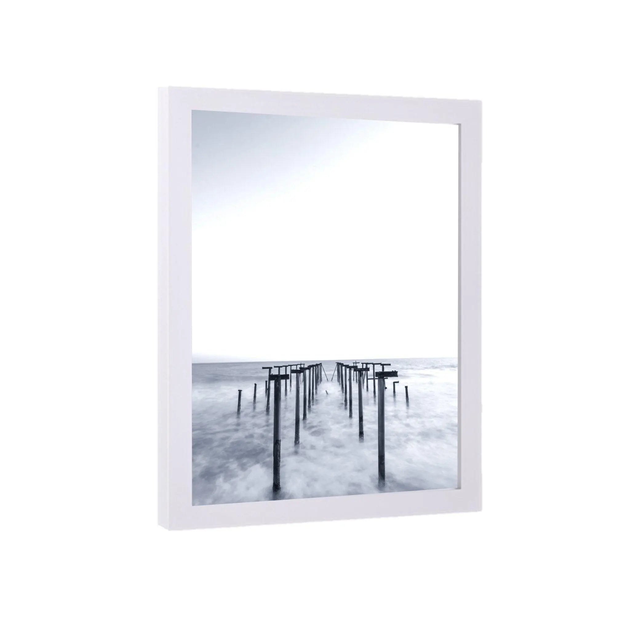 10x14 Picture Frame White With 8.5x11 Mat - Fits 30x40cm Diamond Art, Shatter-Resistant Plexiglass, Wall Mountable