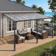thumbnail image 1 of Asofer 10' x 14' Lean-to Hardtop Gazebo, Wall-Mounted Galvanized Steel Outdoor Pergola with Gutter, All-Weather Permanent Porch Canopy for Patio & Deck, 1 of 10