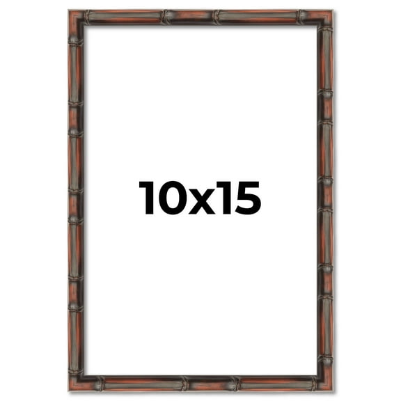 10x15 Frame Brown Bamboo with Dark Coffee/Walnut Finish | Solid Wood Picture Frame Width 0.75