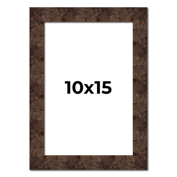 10x15 Frame Brown Burl Real Wood Picture Frame Width 1.625 Inches | Interior Frame Depth 0.5 Inches