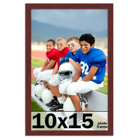 10x15 Frame Brown Mahogany Picture Frame - Solid Wood Frame Kit Includes UV Acrylic Plexiglass,