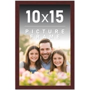 10x15 Frame Brown Mahogany Picture Frame - Solid Wood Frame Kit Includes UV Acrylic Plexiglass,