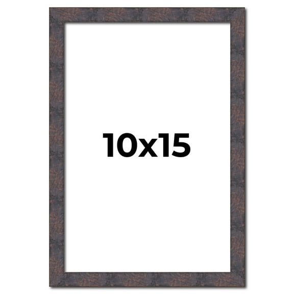 10x15 Frame Brown Rustic Lacquered Walnut Solid Wood Picture Frame Width | 0.875 Inch Moulding