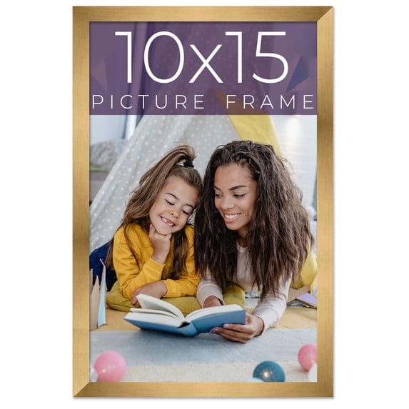 10x15 Frame Gold Bronze Solid Wood Picture Frame Width 0.75 Inches | Interior Frame Depth 0.5