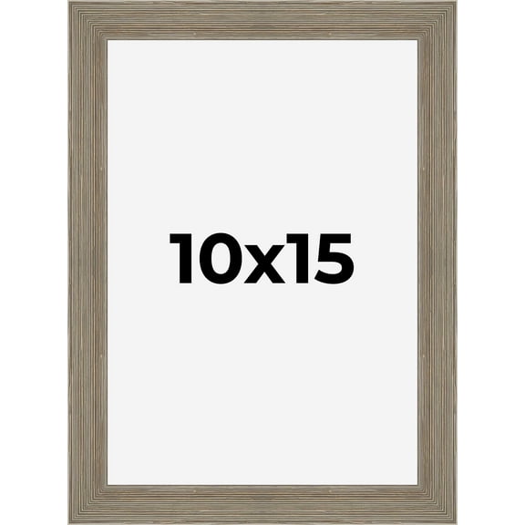 10x15 Frame Gray Barnwood Rustic Solid Wood Picture Frame | 1.5 Inch Moulding Width | Includes UV