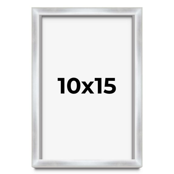 10x15 Frame Silver Whitewashed Wood Grain Solid Wood Shadow Box | 0.75 Inch Moulding Width | 0.75