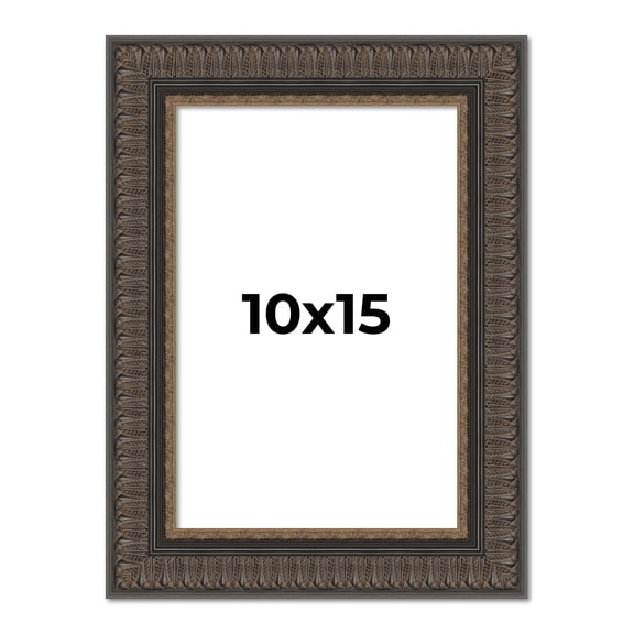 10x15 Museum Brown Picture Frame - UV Acrylic, Foam Board Backing, Hanging Hardware