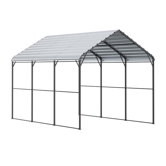 10x15ft Heavy Duty Carport - Galvanized Steel Car Shelter with Sidewalls - Outdoor Car Tent Garage for Cars, Boats, Trucks