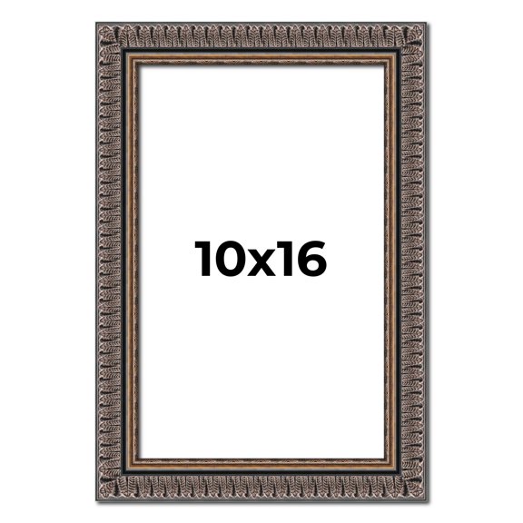 10x16 Frame Black Feather Payton Ornate Solid Wood Picture Frame Width 1.75 Inches | Interior Depth