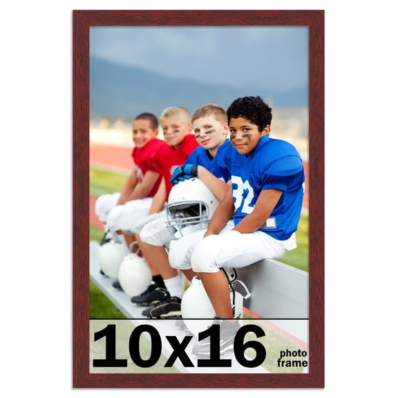 10x16 Frame Brown Mahogany Solid Wood Picture Frame Includes UV Acrylic Plexiglass, Acid Free Foam