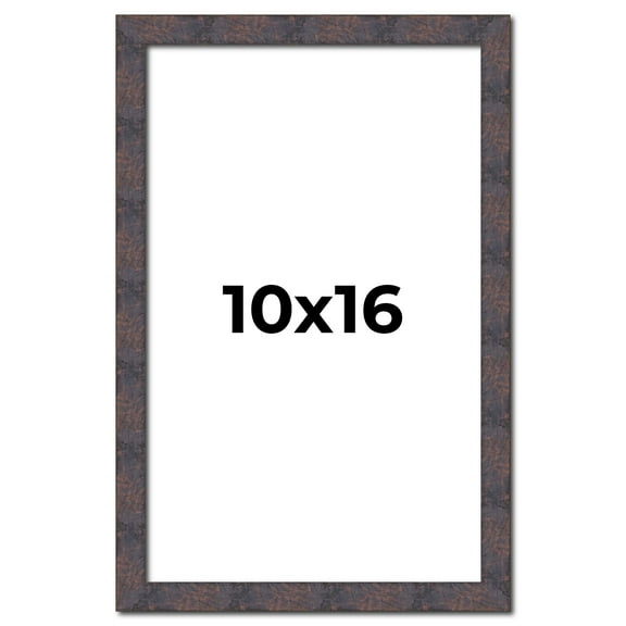 10x16 Frame Brown Rustic Lacquered Walnut Solid Wood Picture Frame Width | 0.875 Inch Moulding