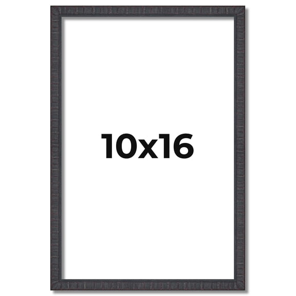 10x16 Frame Brown Solid Wood Picture Frame - Complete Modern Photo Frame Includes UV Acrylic