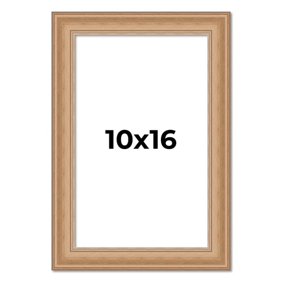 10x16 Frame Charleston Honey Brown Solid Wood Picture Frame Width 1.75 Inches | Interior Depth 0.5