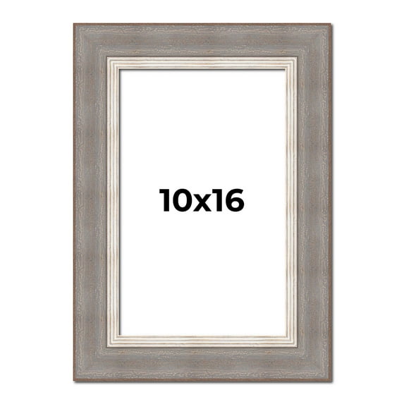 10x16 Frame Grey Real Wood Picture Frame Width 2.75 Inches | Interior Frame Depth 0.5 Inches |