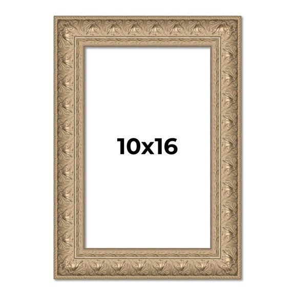 10x16 Frame Ornate Silver Beaded Solid Wood Picture Frame Width 2.5 Inches | Interior Depth 1