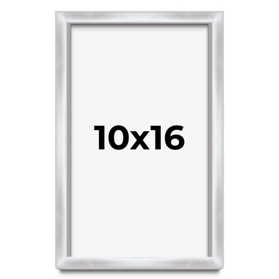 10x16 Frame Silver Whitewashed Wood Grain Solid Wood Shadow Box | 0.75 Inch Moulding Width | 0.75