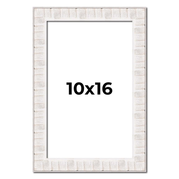 10x16 Frame White Sonoma Rustic Wood Picture Frame | 1.5 Inch Moulding Width | Complete with UV