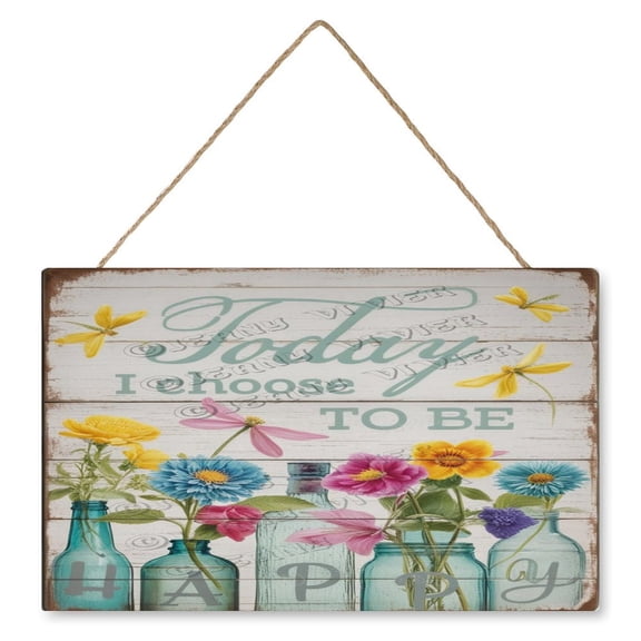 10x16 IN Square Funny Wood Sign - Today I Choose Be Happy Motivational Quote, Great for Indoor Spaces, Perfect Gift for Birthdays, Holidays, and Anyone Who Enjoys Uplifting Messages