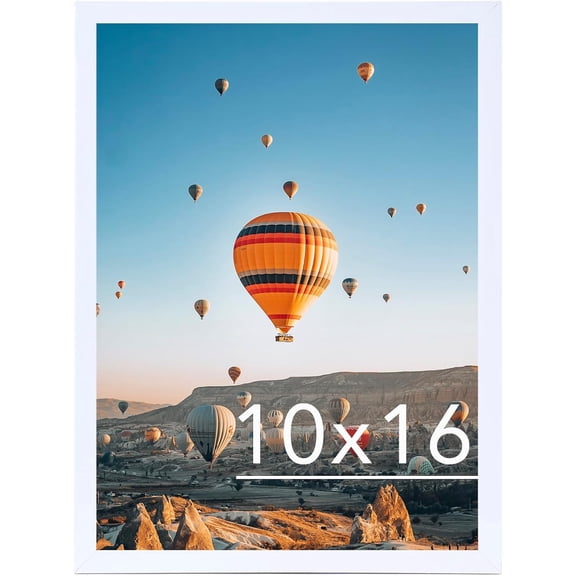 10x16 Picture Frame White for Wall Hanging, Wall Mounting Horizontally or Vertically, 10 x 16 Wall Gallery Poster Photo Frame with Shatter Resistant Plexiglass,White