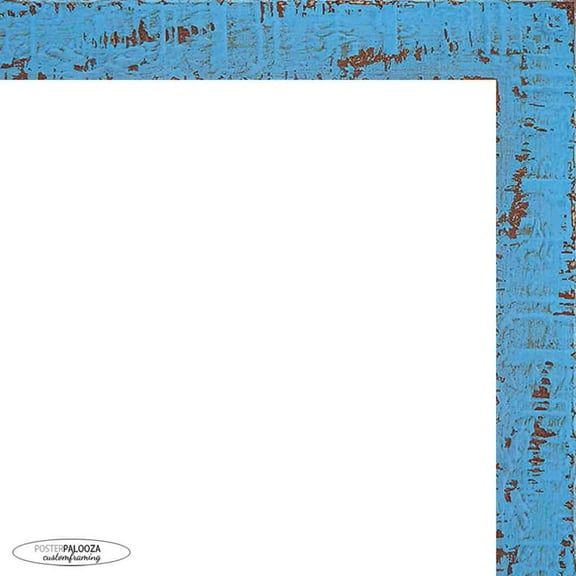 10x16 Shabby Chic Blue Picture Frame - UV Acrylic, Foam Board Backing, Hanging Hardware