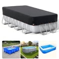 thumbnail image 1 of Seralis 10x16 ft Above Ground Rectangular Pool Cover, Solar Waterproof UV-Resistant with Steel Rope, Black, 1 of 9
