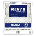 thumbnail image 1 of 10x16x1 Air Filter | 4-PACK | MERV 8 HVAC Pleated A/C Furnace Filters | MADE IN USA | Actual Size: 9.5 x 15.5 x .75", 1 of 6