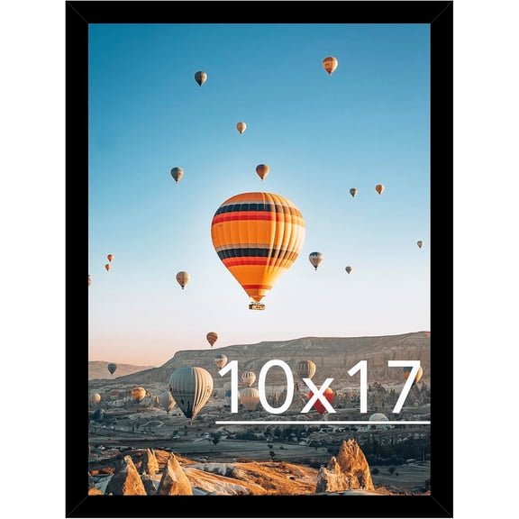 10x17 Picture Frame Black for Poster Photo Picture, Horizontal and Vertical Formats for Wall Hanging, 10 x 17 Wall Gallery Poster Photo Frame for 10 by 17 Photos Posters, Black
